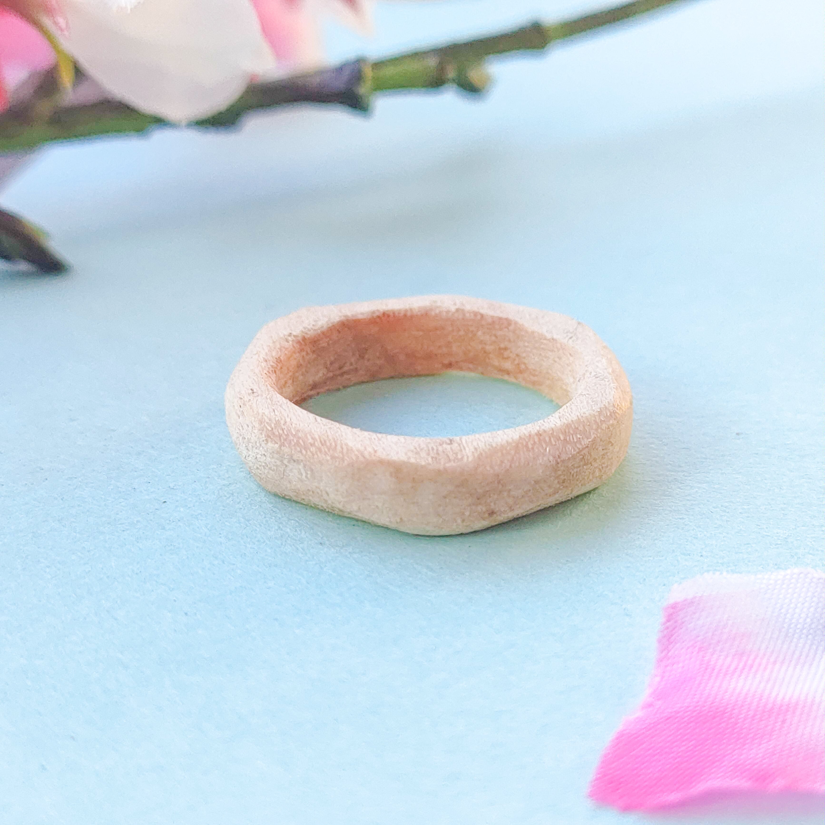木の指輪 | 白いさくら（桜）| Zarame