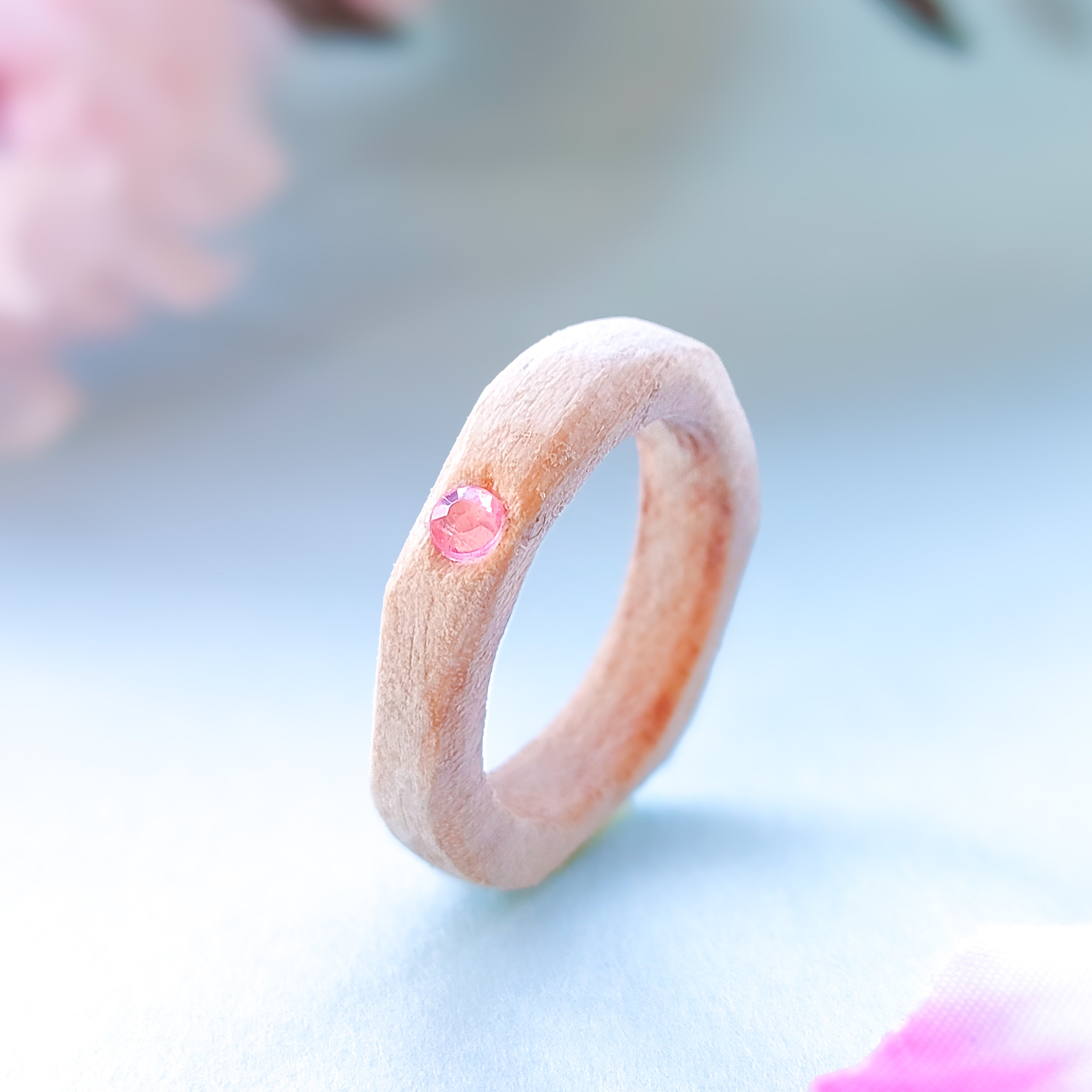 木の指輪 | 白いさくら（桜）| Zarame